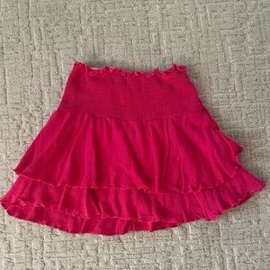 Hot pink ruffle skirt